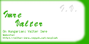 imre valter business card